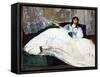 Woman with a Fan-Edouard Manet-Framed Stretched Canvas