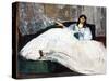 Woman with a Fan-Edouard Manet-Stretched Canvas