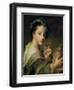 Woman with a Glass of Wine-Philippe Mercier-Framed Giclee Print