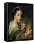 Woman with a Glass of Wine-Philippe Mercier-Framed Stretched Canvas