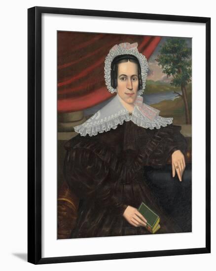 Woman with a Green Book (Louisa Gallond Cook), 1838-Erastus Salisbury Field-Framed Giclee Print