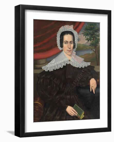 Woman with a Green Book (Louisa Gallond Cook), 1838-Erastus Salisbury Field-Framed Giclee Print