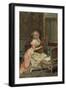 Woman with a Guitar, C.1870 (Oil on Panel)-Raimundo De Madrazo Y Garreta-Framed Giclee Print