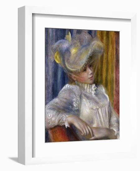 Woman with a Hat (Femme Au Chapea), 1891-Pierre-Auguste Renoir-Framed Giclee Print