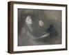 Woman with a Hat (Oil on Canvas)-Eugene Carriere-Framed Giclee Print