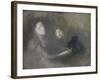 Woman with a Hat (Oil on Canvas)-Eugene Carriere-Framed Giclee Print