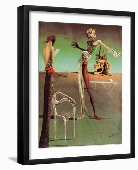 Woman with a Head of Roses-Salvador Dalí-Framed Art Print