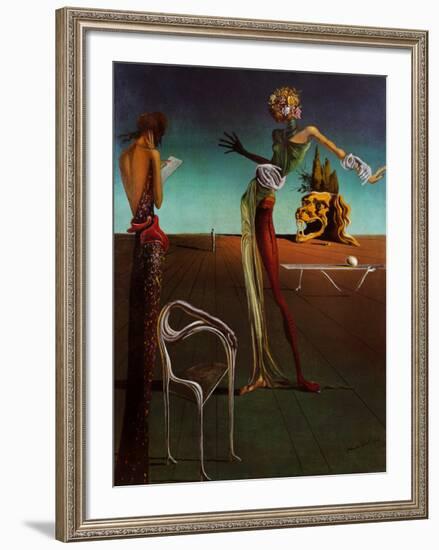 Woman with a Head of Roses-Salvador Dalí-Framed Art Print