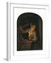 Woman with a Lighted Candle at a Window-Gerard Dou-Framed Giclee Print