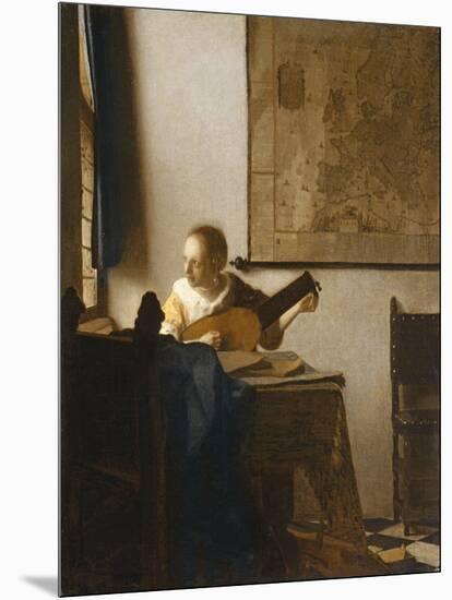 Woman with a Lute, C.1662-1663-Johannes Vermeer-Mounted Premium Giclee Print