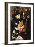 Woman with a Mandolin-Antonio Mancini-Framed Giclee Print