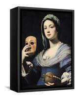 Woman with a Mask-Lorenzo Lippi-Framed Stretched Canvas