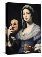 Woman with a Mask-Lorenzo Lippi-Stretched Canvas