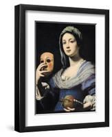 Woman with a Mask-Lorenzo Lippi-Framed Giclee Print