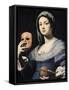 Woman with a Mask-Lorenzo Lippi-Framed Stretched Canvas