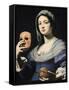 Woman with a Mask-Lorenzo Lippi-Framed Stretched Canvas