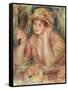 Woman with a Mirror, circa 1915-Pierre-Auguste Renoir-Framed Stretched Canvas