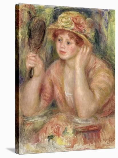 Woman with a Mirror, circa 1915-Pierre-Auguste Renoir-Stretched Canvas