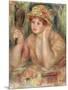 Woman with a Mirror, circa 1915-Pierre-Auguste Renoir-Mounted Giclee Print