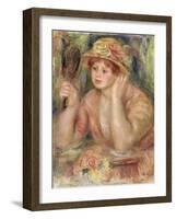 Woman with a Mirror, circa 1915-Pierre-Auguste Renoir-Framed Giclee Print