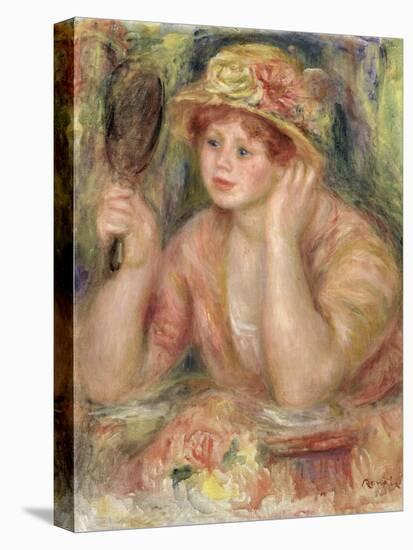 Woman with a Mirror, circa 1915-Pierre-Auguste Renoir-Stretched Canvas