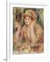 Woman with a Mirror, circa 1915-Pierre-Auguste Renoir-Framed Giclee Print