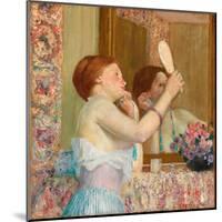 Woman with a Mirror (Femme qui se mire).-Frederick Carl Frieseke-Mounted Poster