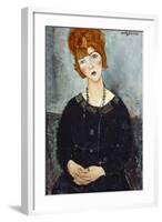 Woman with a Necklace, 1910-Amedeo Modigliani-Framed Giclee Print