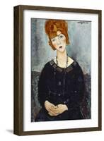 Woman with a Necklace, 1910-Amedeo Modigliani-Framed Giclee Print