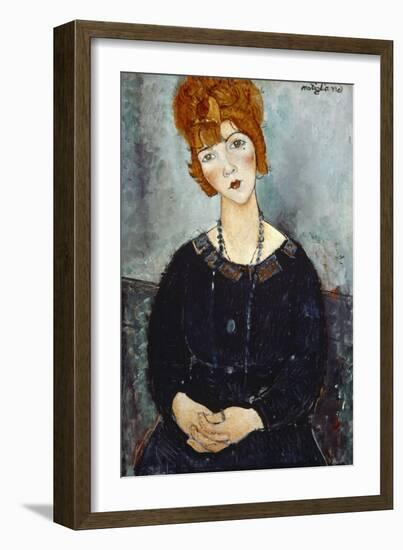 Woman with a Necklace, 1910-Amedeo Modigliani-Framed Giclee Print