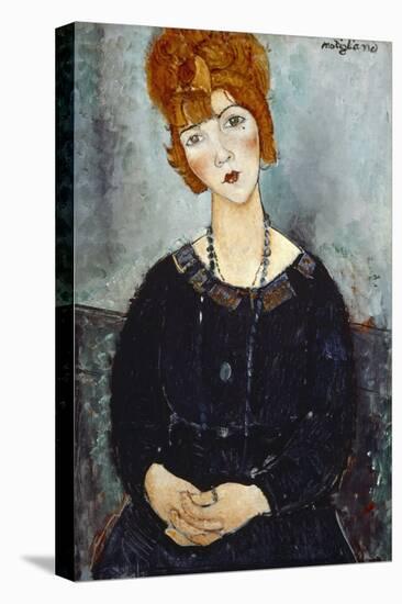 Woman with a Necklace, 1910-Amedeo Modigliani-Stretched Canvas