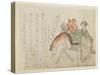 Woman with a Pack Horse, Late 18th-Early 19th Century-Kubo Shunman-Stretched Canvas