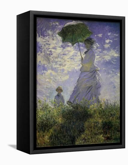 Woman with a Parasol, 1875-Claude Monet-Framed Stretched Canvas