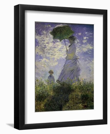 Woman with a Parasol, 1875-Claude Monet-Framed Giclee Print