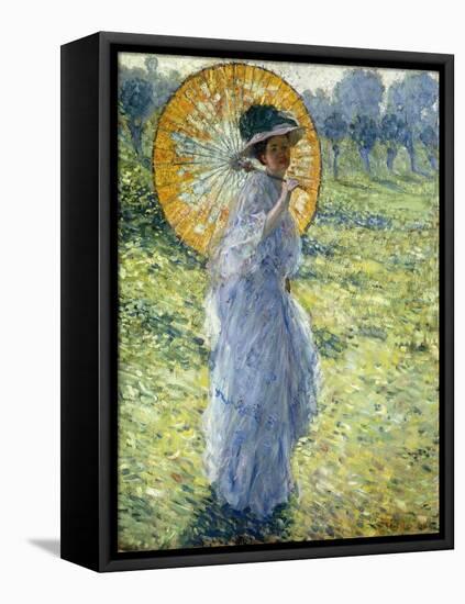 Woman with a Parasol, c.1906-Frederick Carl Frieseke-Framed Stretched Canvas