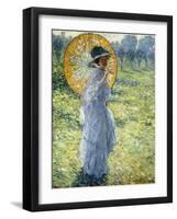 Woman with a Parasol, c.1906-Frederick Carl Frieseke-Framed Giclee Print