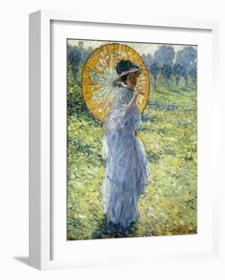 Woman with a Parasol, c.1906-Frederick Carl Frieseke-Framed Giclee Print