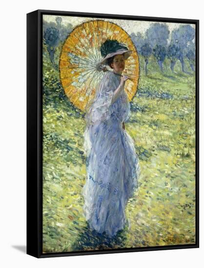 Woman with a Parasol, c.1906-Frederick Carl Frieseke-Framed Stretched Canvas