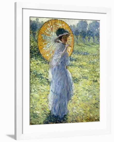 Woman with a Parasol, c.1906-Frederick Carl Frieseke-Framed Giclee Print