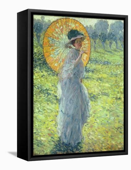 Woman with a Parasol, c. 1906-Frederick Carl Frieseke-Framed Stretched Canvas