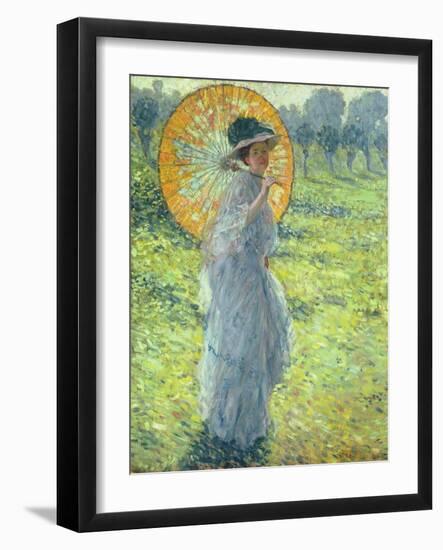 Woman with a Parasol, c. 1906-Frederick Carl Frieseke-Framed Giclee Print