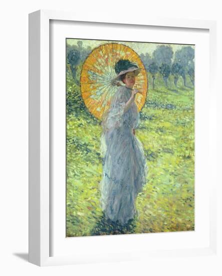 Woman with a Parasol, c. 1906-Frederick Carl Frieseke-Framed Giclee Print