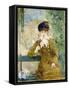 Woman with a parasol (Dame a l'Ombrelle). 1881-Berthe Morisot-Framed Stretched Canvas