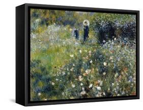 Woman with a Parasol in a Garden, 1875-Pierre-Auguste Renoir-Framed Stretched Canvas