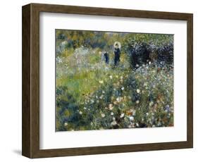 Woman with a Parasol in a Garden, 1875-Pierre-Auguste Renoir-Framed Giclee Print