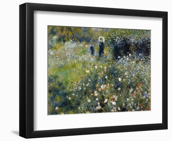 Woman with a Parasol in a Garden, 1875-Pierre-Auguste Renoir-Framed Giclee Print