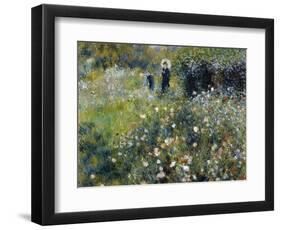 Woman with a Parasol in a Garden, 1875-Pierre-Auguste Renoir-Framed Giclee Print