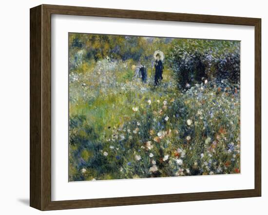 Woman with a Parasol in a Garden, 1875-Pierre-Auguste Renoir-Framed Giclee Print