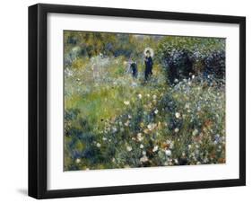 Woman with a Parasol in a Garden, 1875-Pierre-Auguste Renoir-Framed Giclee Print