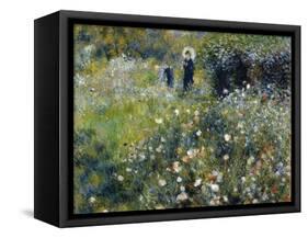 Woman with a Parasol in a Garden, 1875-Pierre-Auguste Renoir-Framed Stretched Canvas